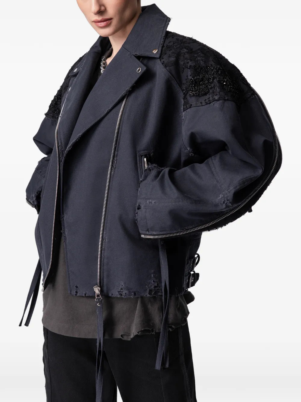 ARTICLE TEN lace-panelling jacket