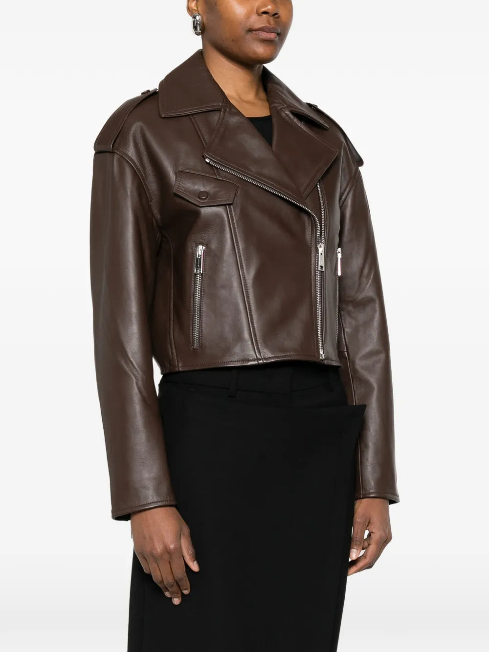 Yves Salomon  zip-fastening leather jacket