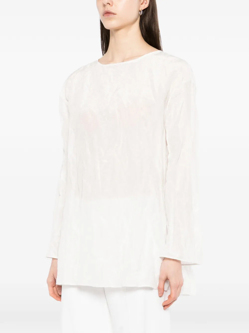 YEAREAST crease-effect long-sleeve top