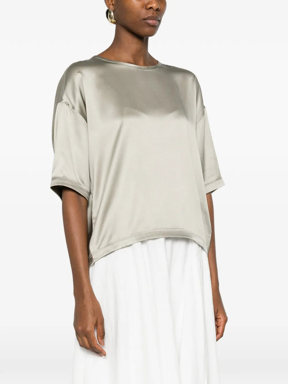 Brunello Cucinelli  keyhole silk top