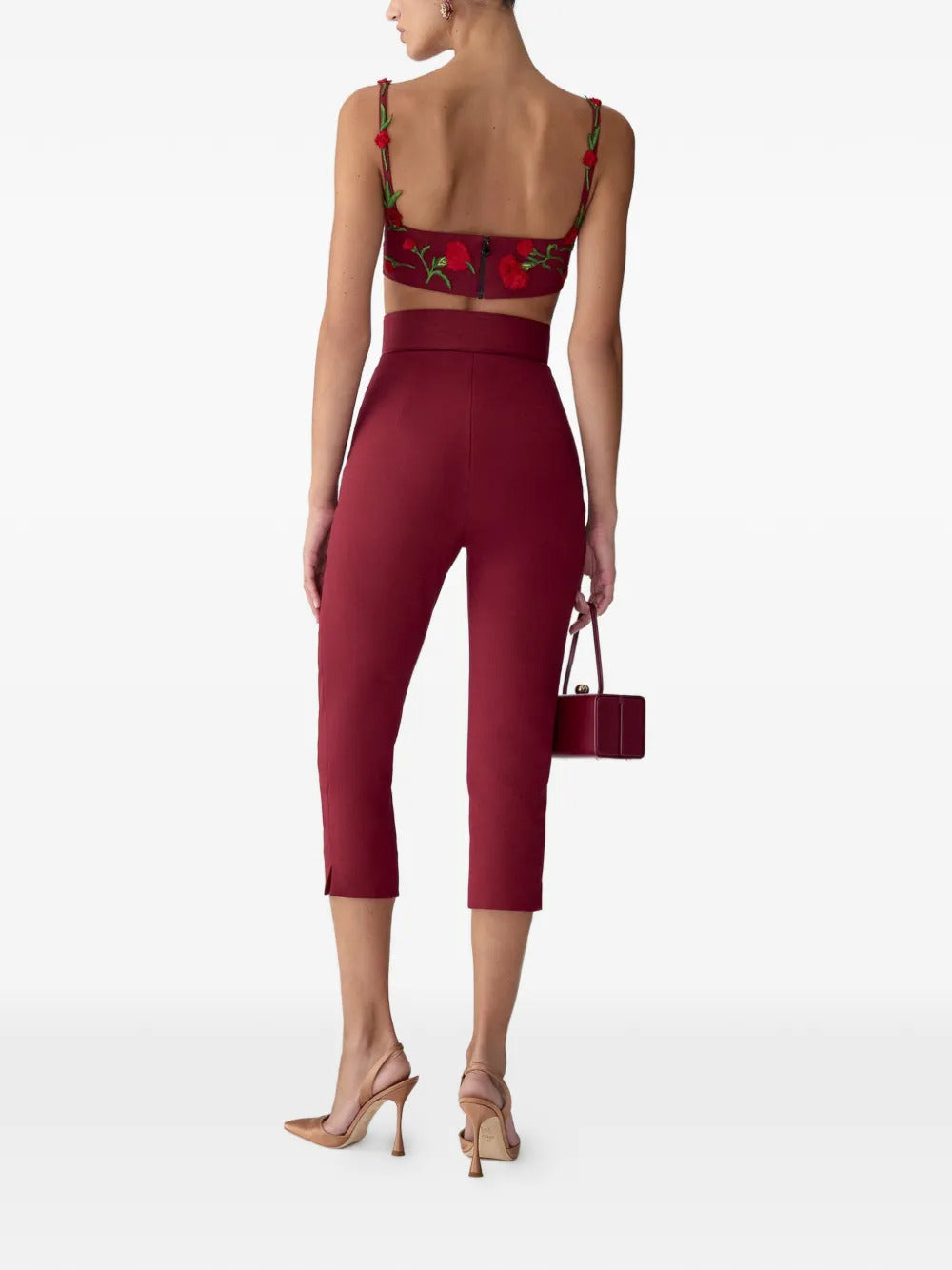 Carolina Herrera floral-embroidered bandeau top