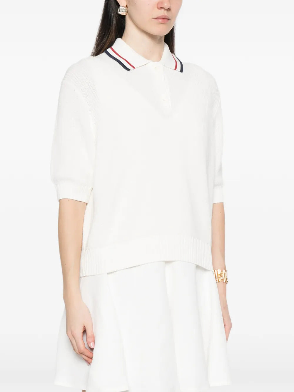 Brunello Cucinelli  striped-collar polo top
