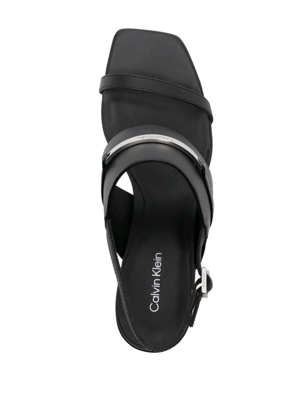 Calvin Klein 55mm logo-plaque leather sandals