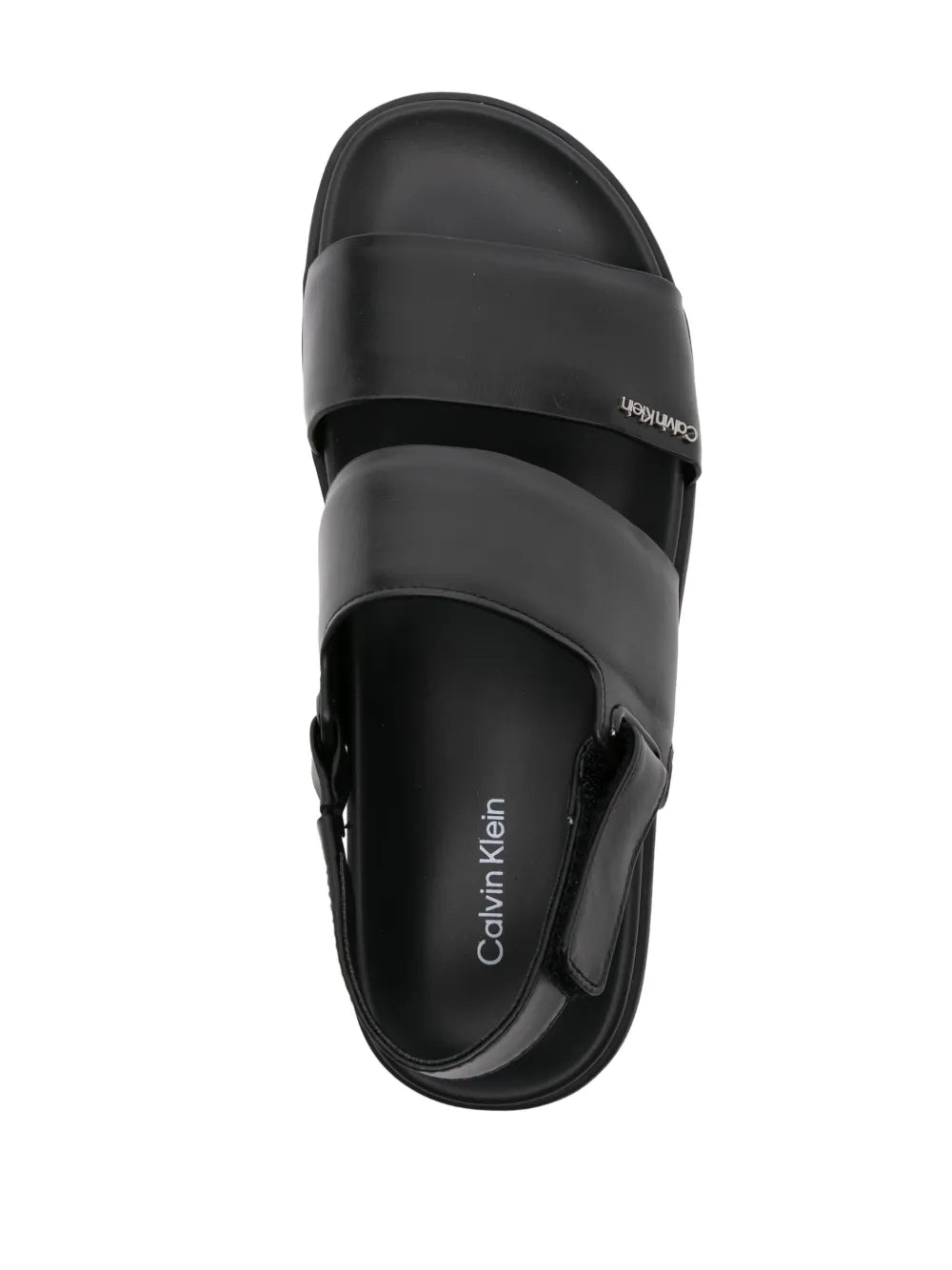 Calvin Klein  logo-lettering leather sandals