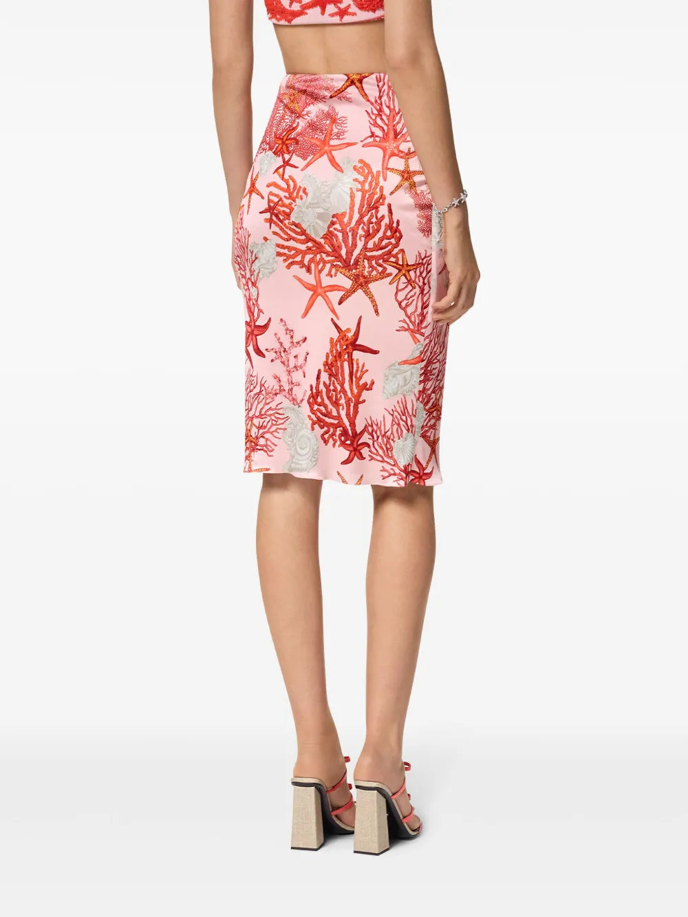 Versace  Barocco Sea gathered midi skirt