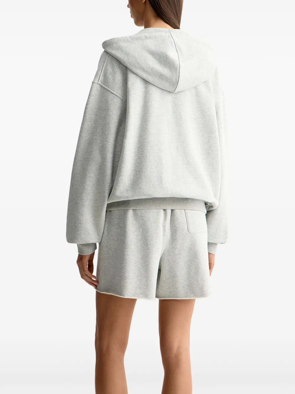 12 STOREEZ  mélange-effect zip-up hoodie