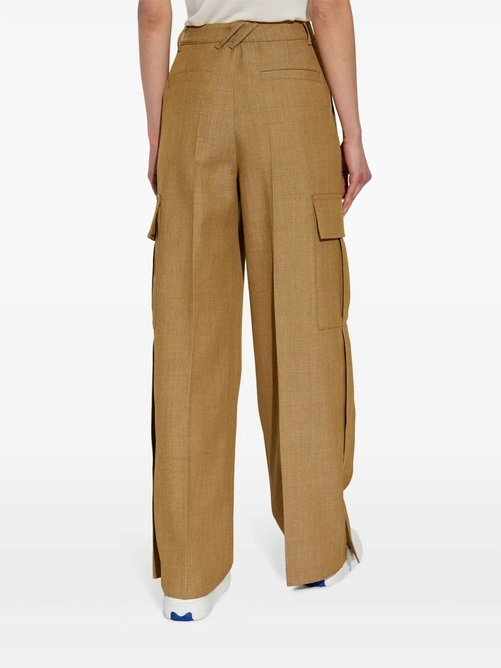 Burberry  pleat-detail wool cargo trousers