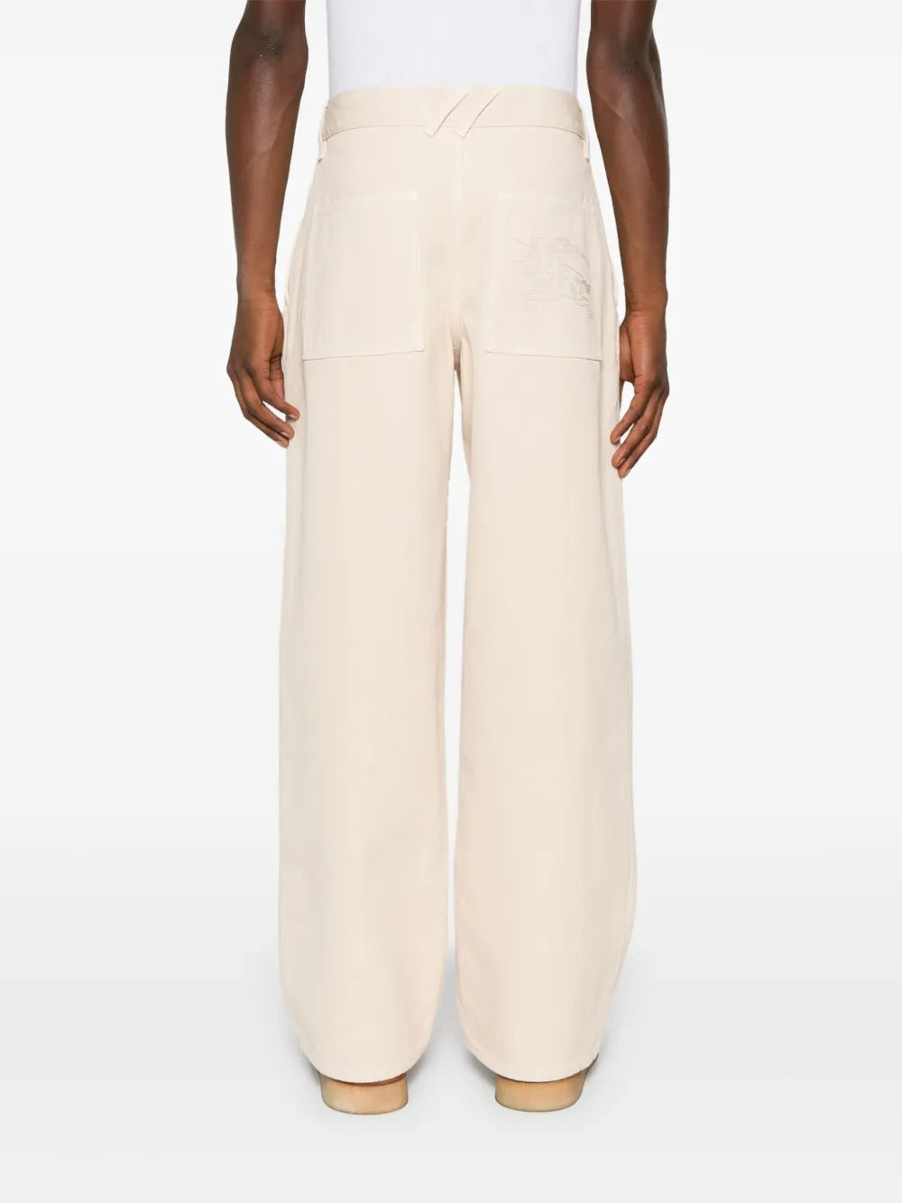 Burberry Equestrian Knight-embroidered loose jeans