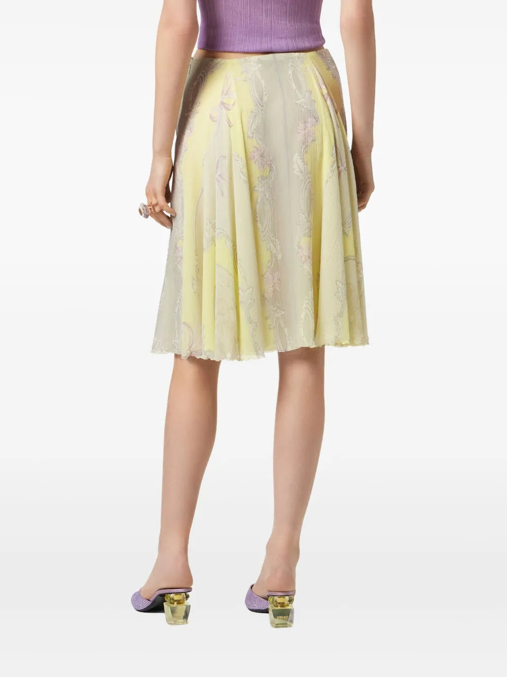 Versace Cameo silk midi skirt