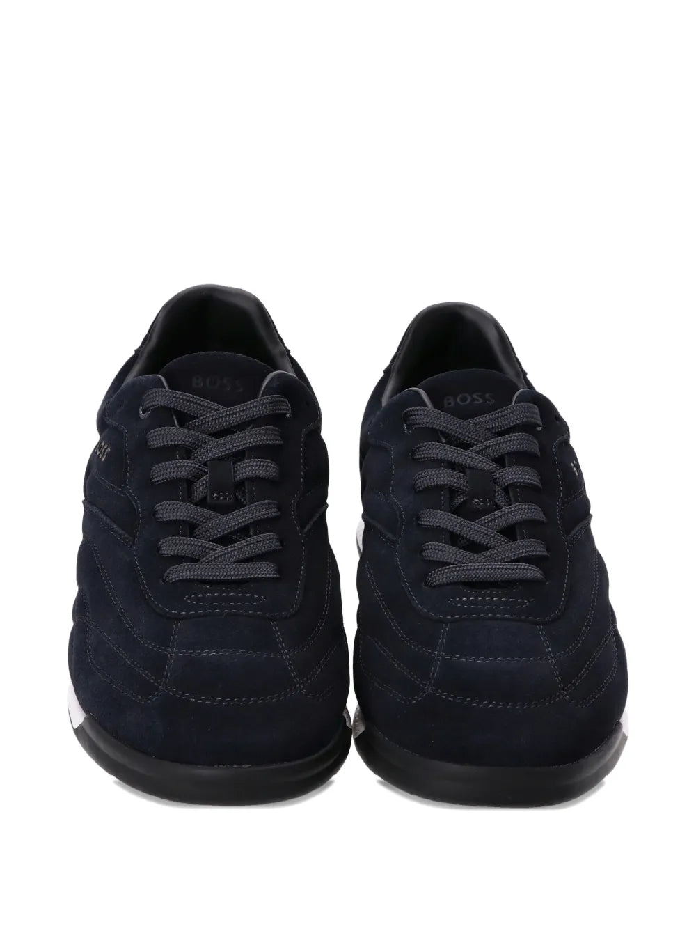 BOSS  Titanium suede panelled sneakers