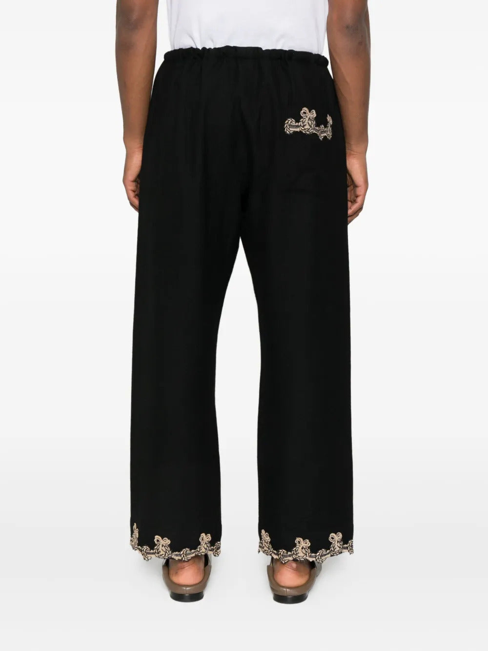 BODE lace-trimmed drawstring trousers
