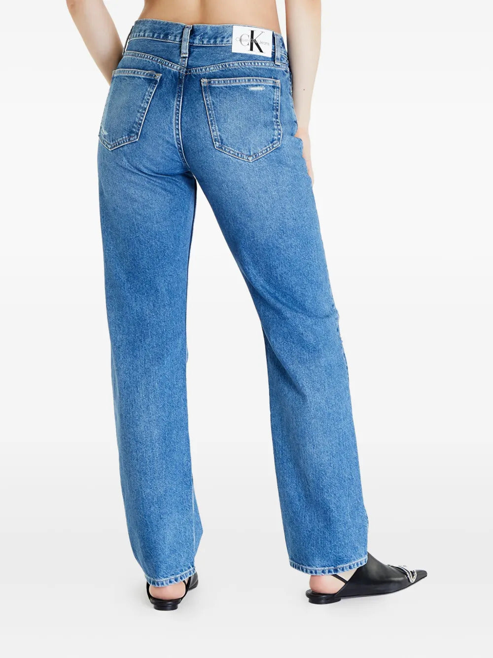 Calvin Klein  ripped low rise straight Jeans