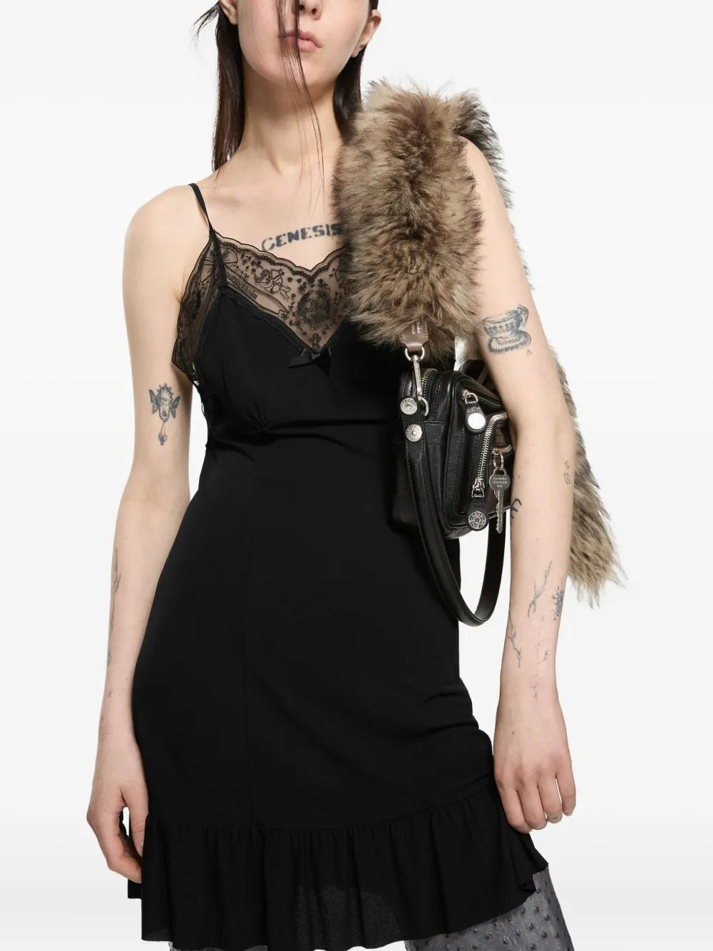 Acne Studios lace-trim mini dress