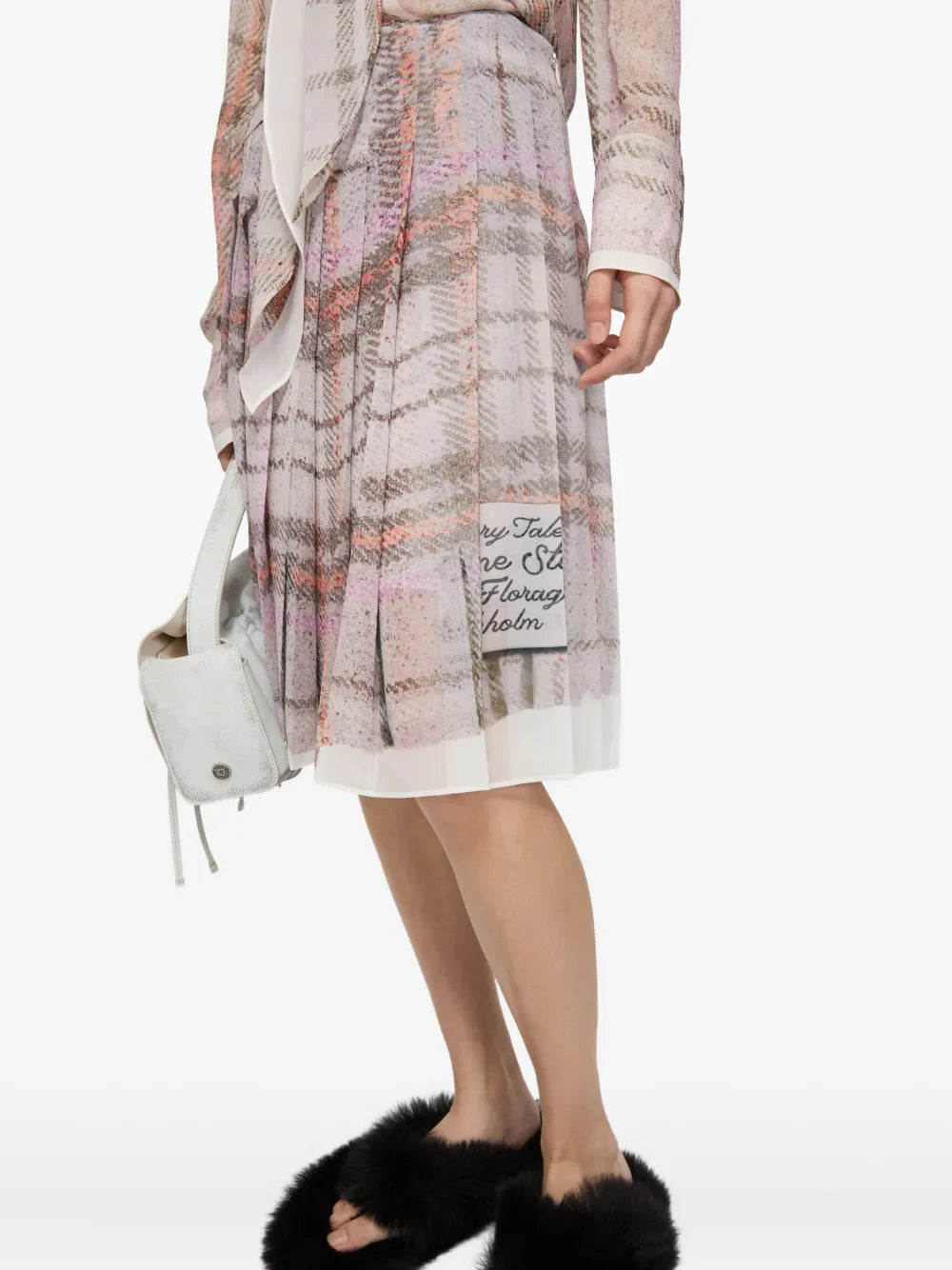 Acne Studios pleated plaid mini skirt