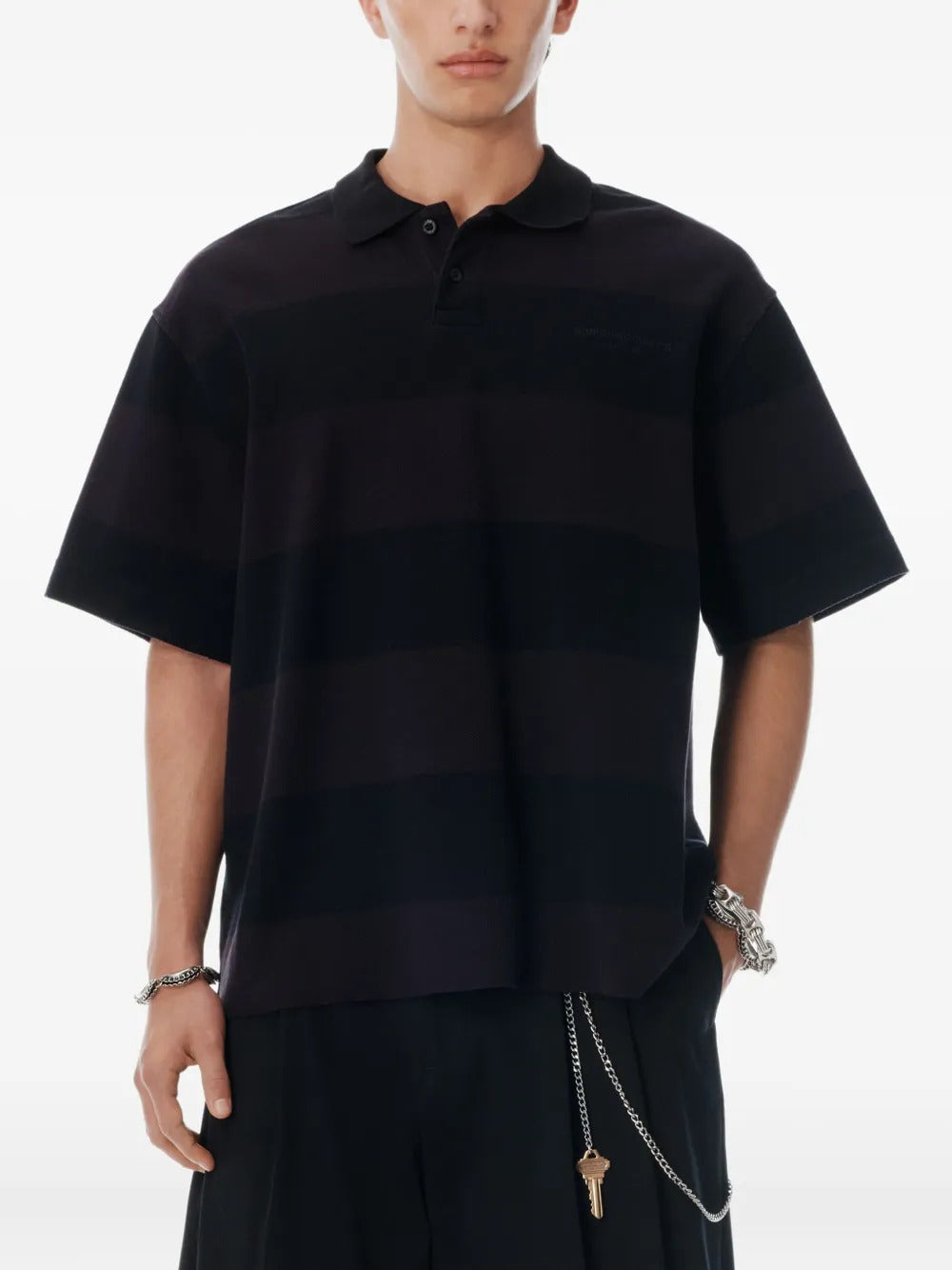 Alexander Wang  Marina striped piqué polo shirt