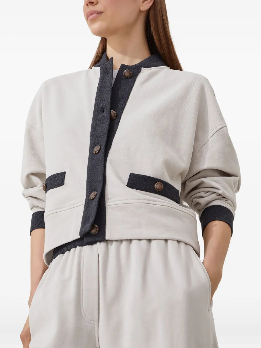 Brunello Cucinelli  button-fastening panelled sweatshirt