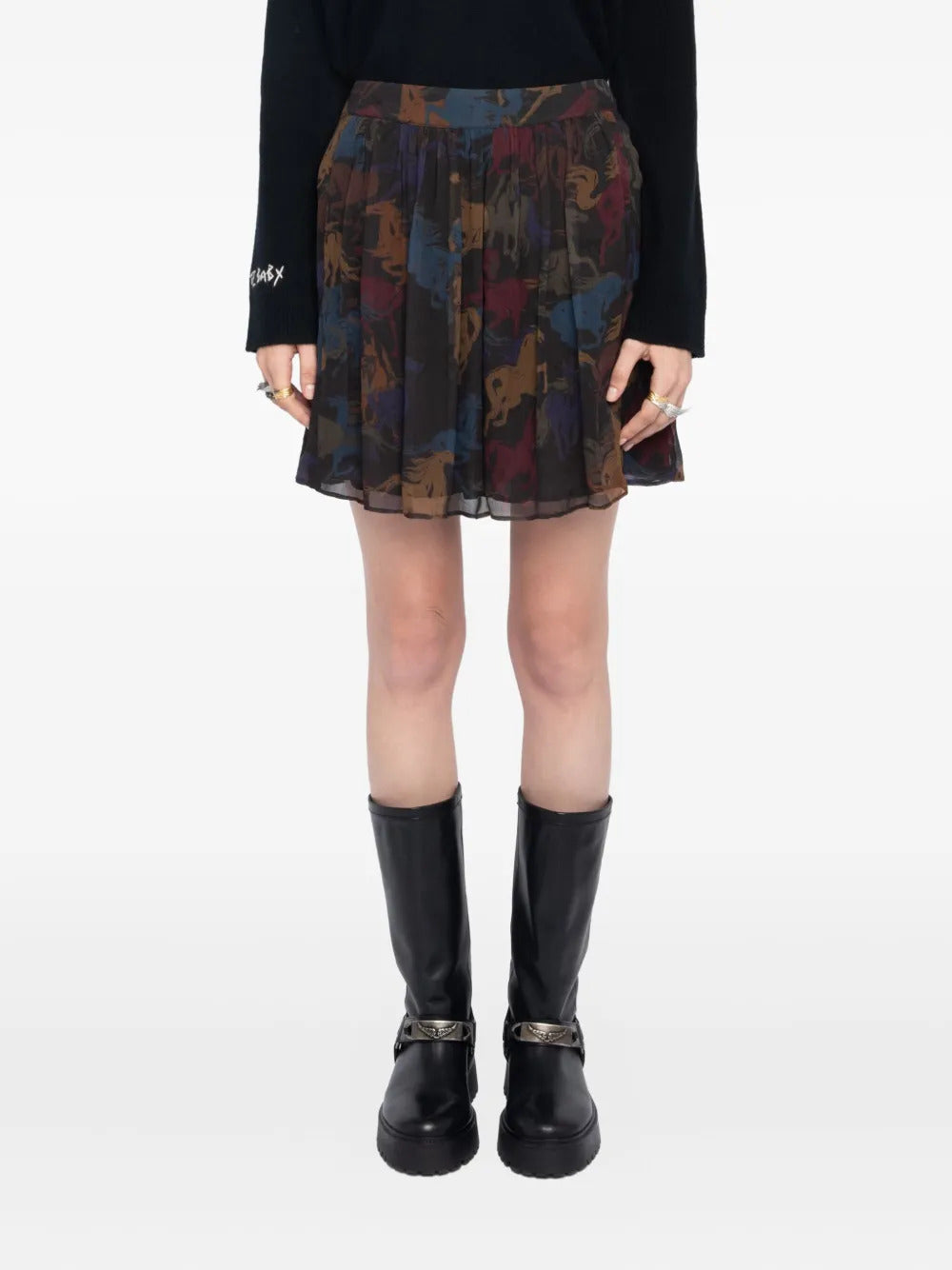 Zadig&Voltaire  pleated horse-print skirt