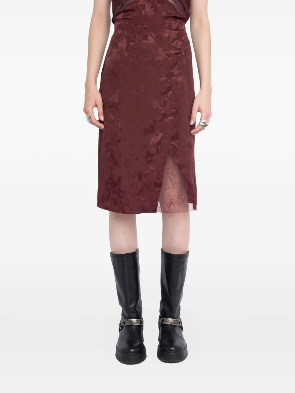 Zadig&Voltaire floral-lace horse-motif skirt