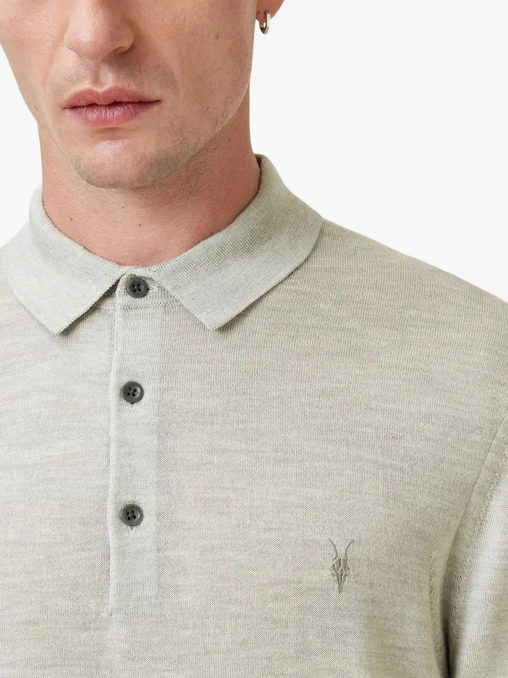 AllSaints  embroidered short-sleeve polo shirt