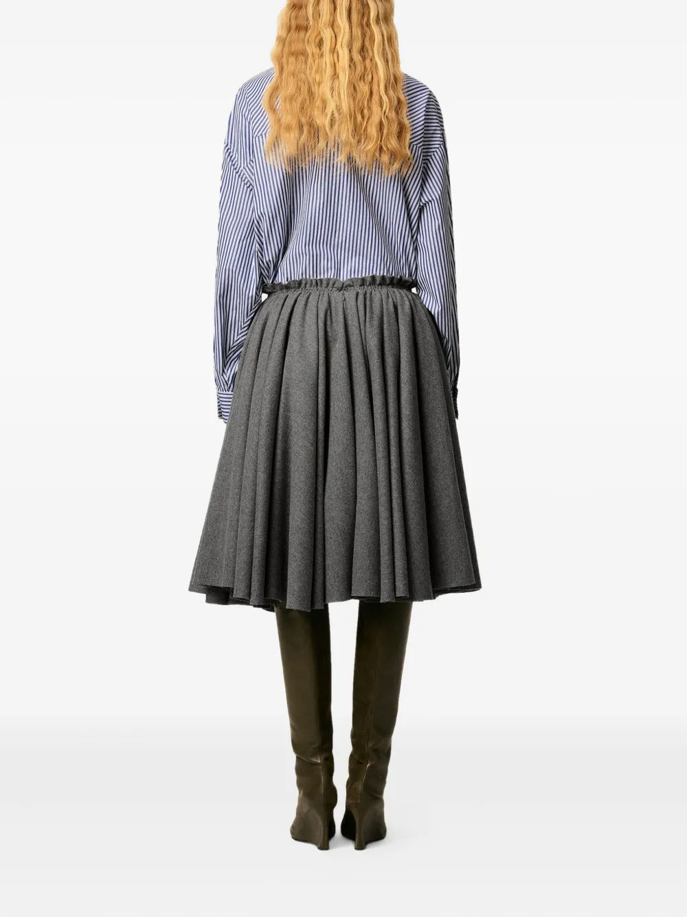 AMI Paris  Corolla wool midi skirt