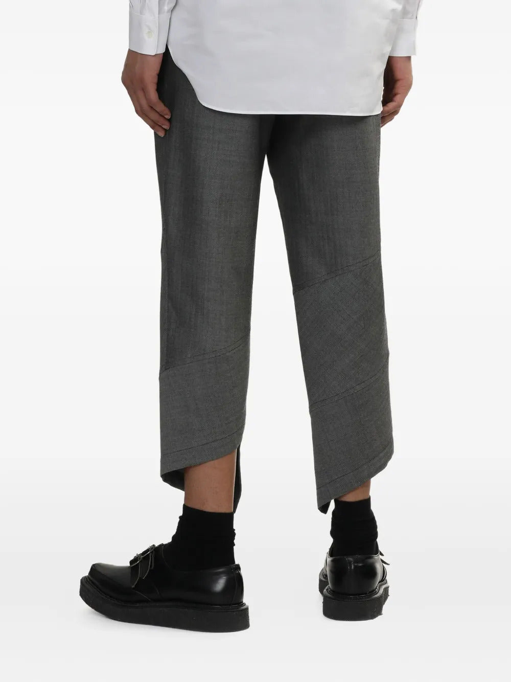 Black Comme Des Garçons  panelled asymmetrical trousers