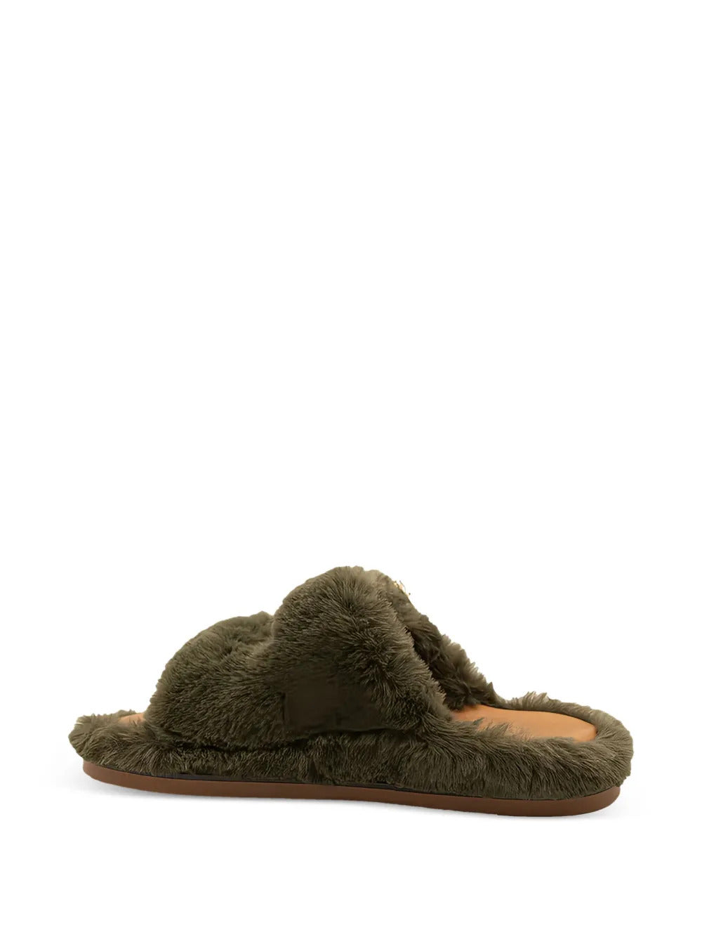 ALIBI  Greta double-buckle eco-fur slippers