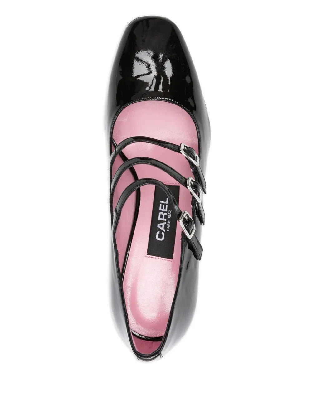 Carel Paris  80mm triple-buckle block-heel pumps