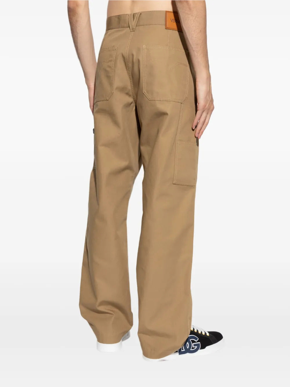 Versace  buckle-detail cotton trousers
