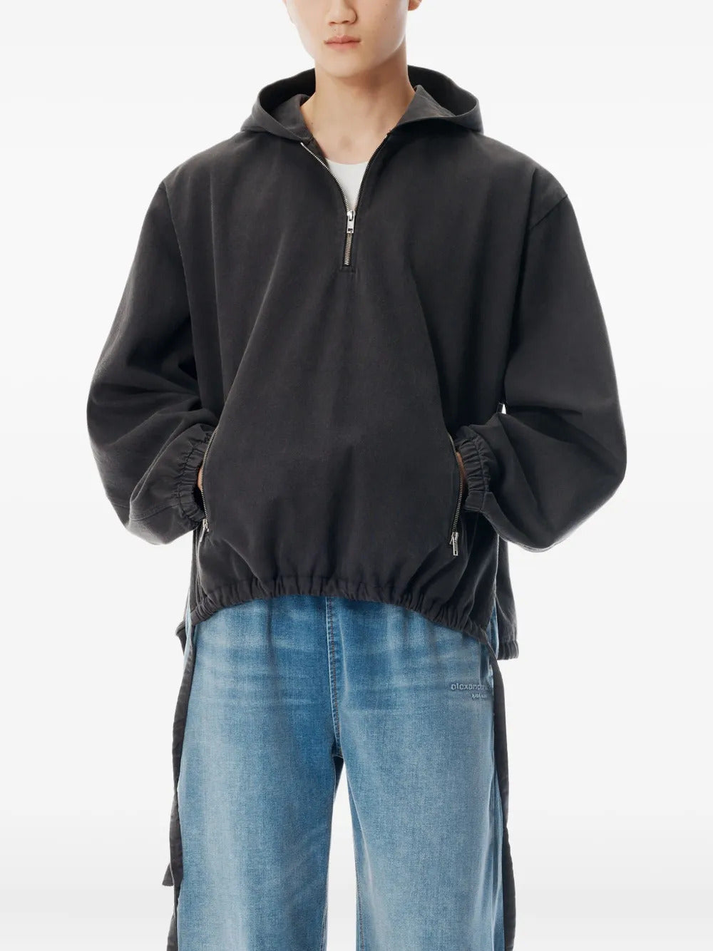 Alexander Wang  half-zip drawstring-waist hoodie