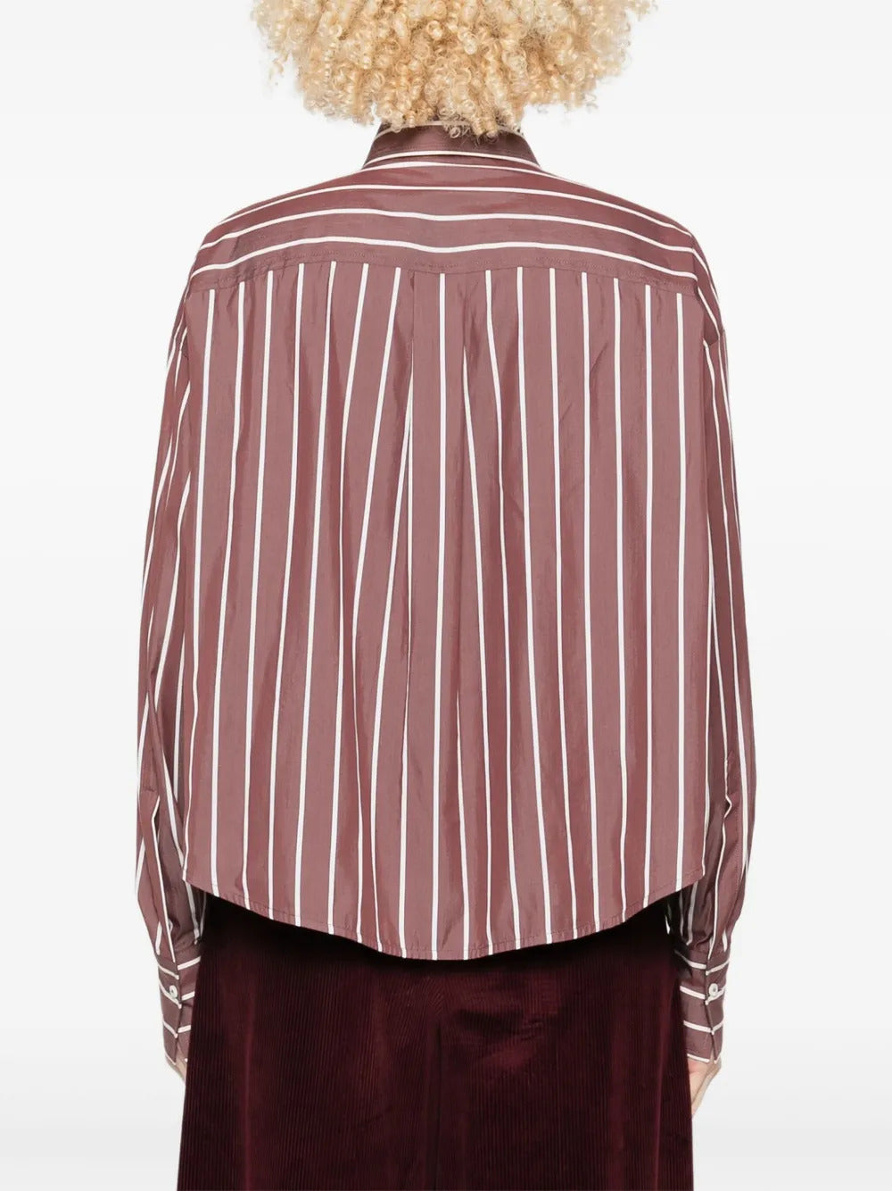 Brunello Cucinelli striped bow shirt