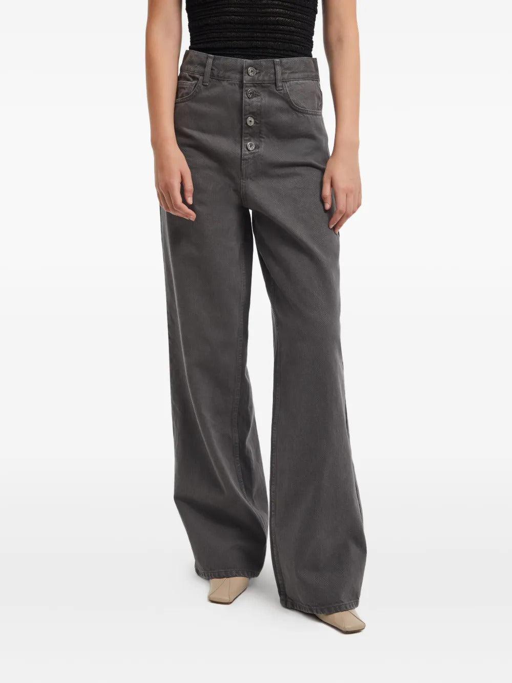 AERON  button-fastening wide-leg jeans
