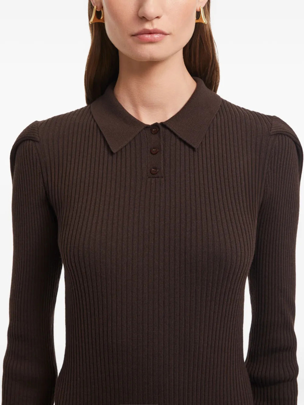 AERON  rib-knit polo-neck midi dress
