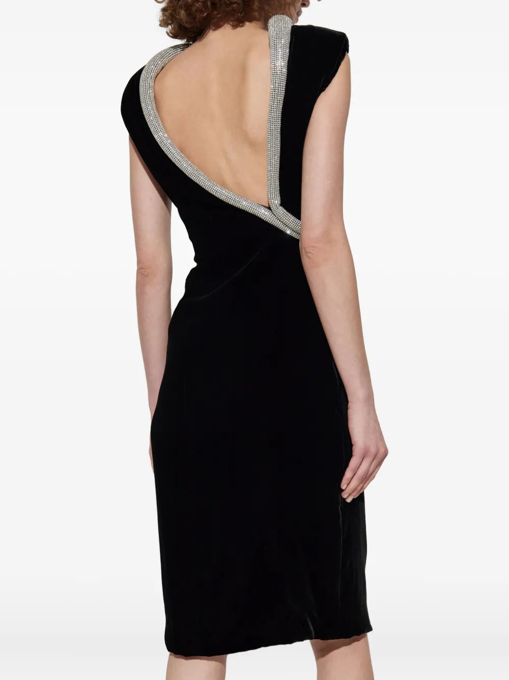 Versace crystal-embellished velvet dress