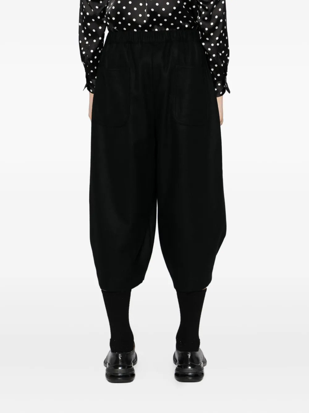 Black Comme Des Garçons cropped tapered trousers