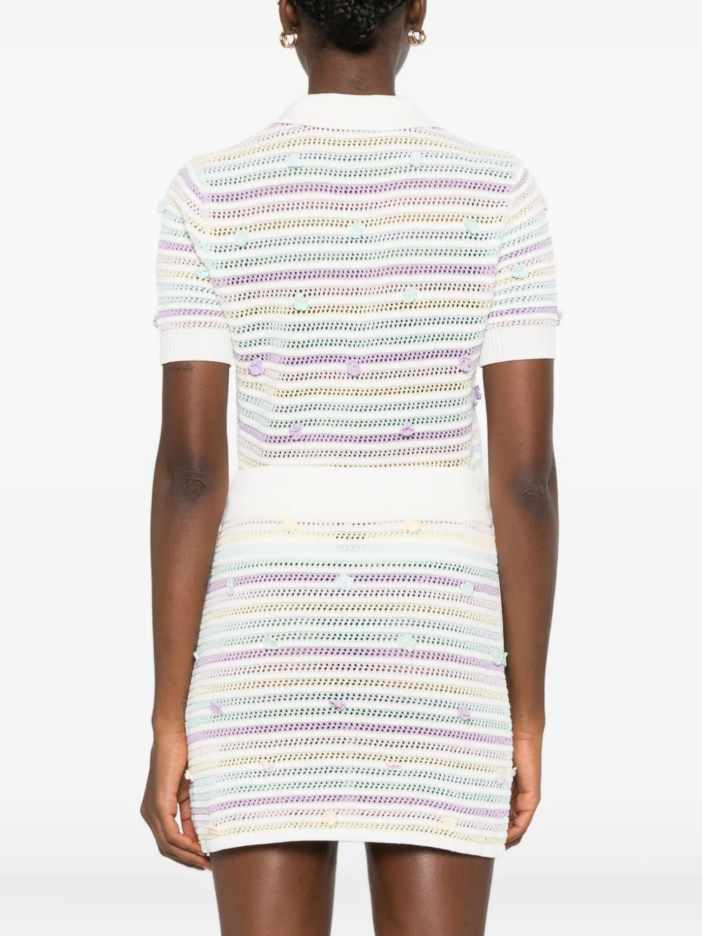 Casablanca  striped floral-embellished skirt