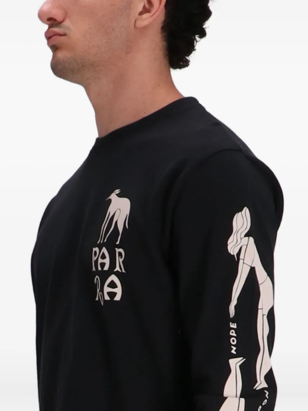 BY PARRA long-sleeve graphic-print T-shirt