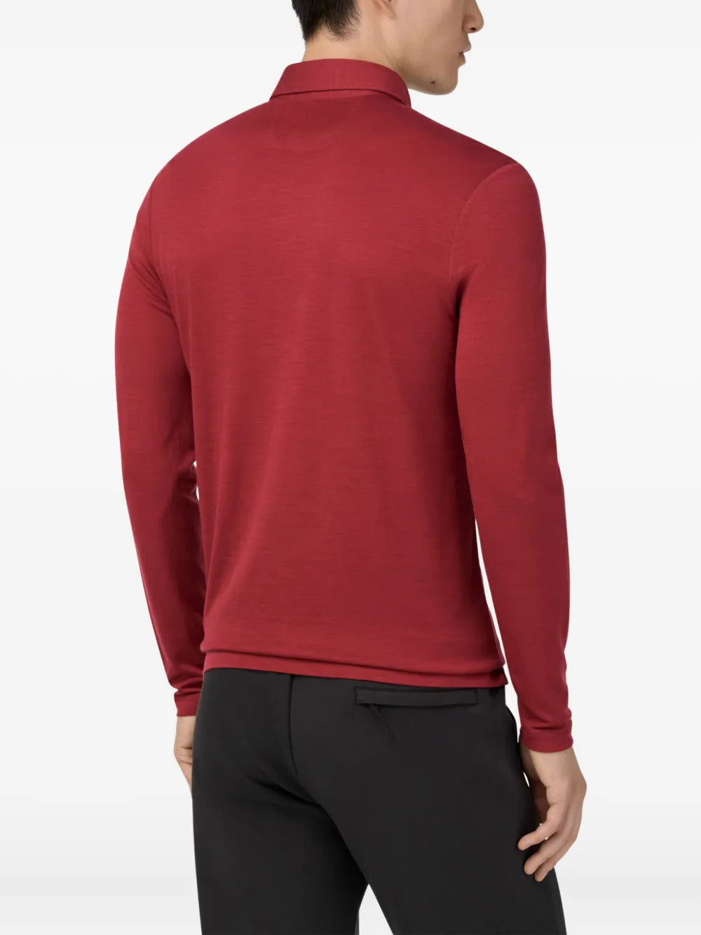 Boggi Milano  long-sleeved wool-blend polo shirt
