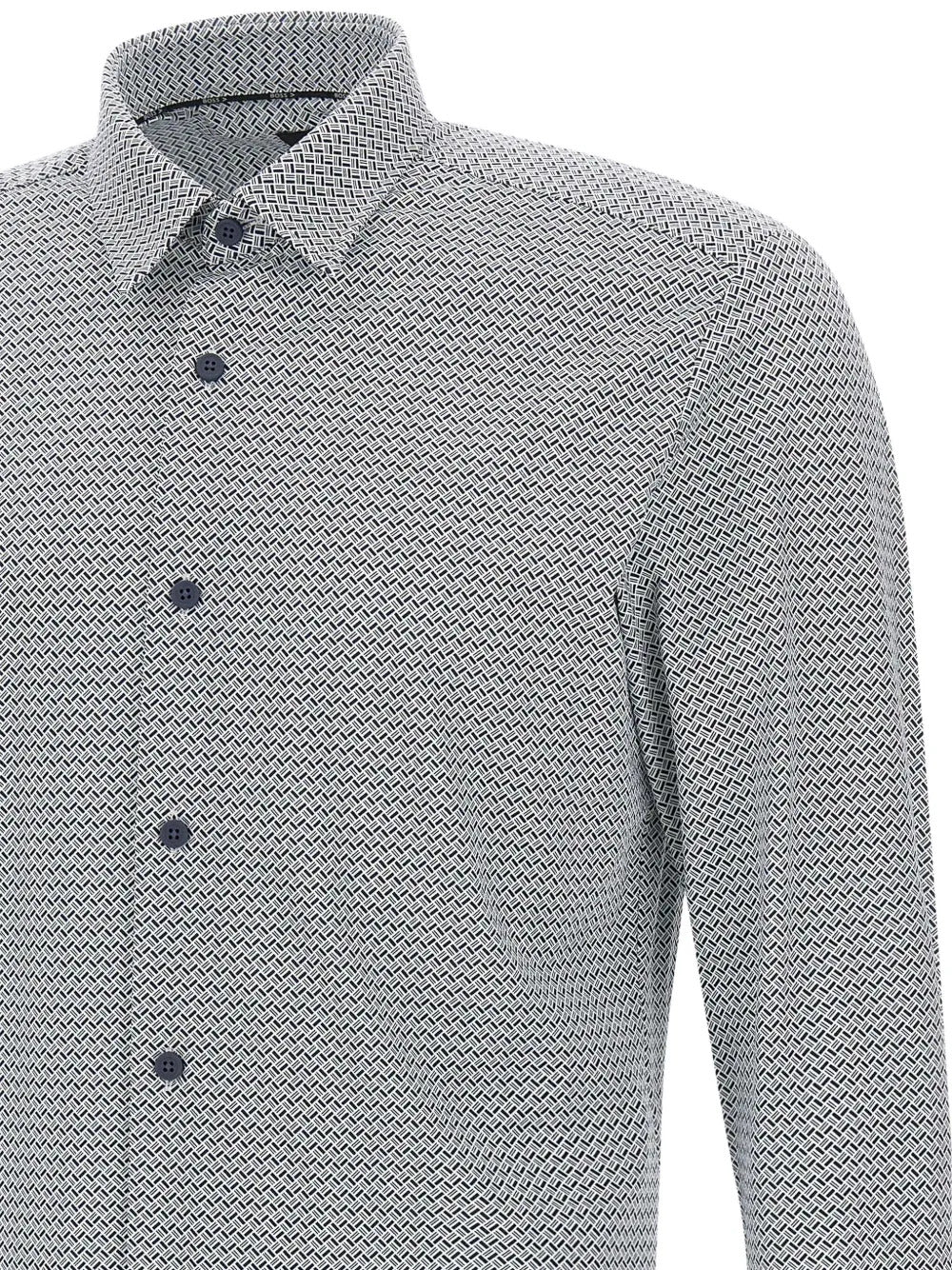 BOSS geometric-pattern long-sleeve shirt