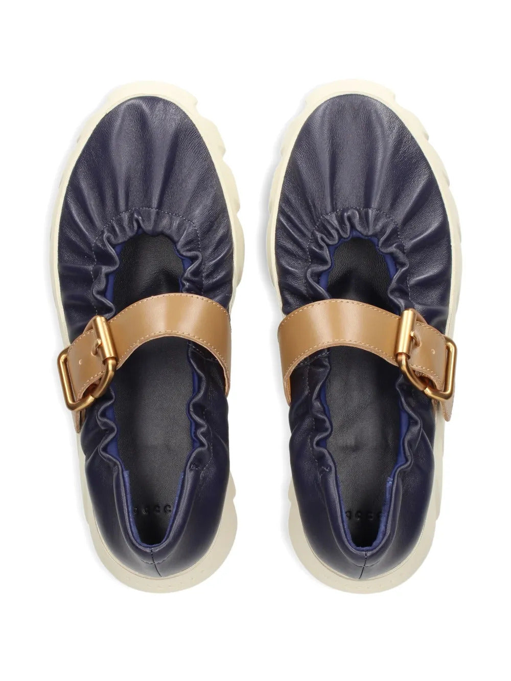 4CCCCEES  buckle-strap gathered flat pumps
