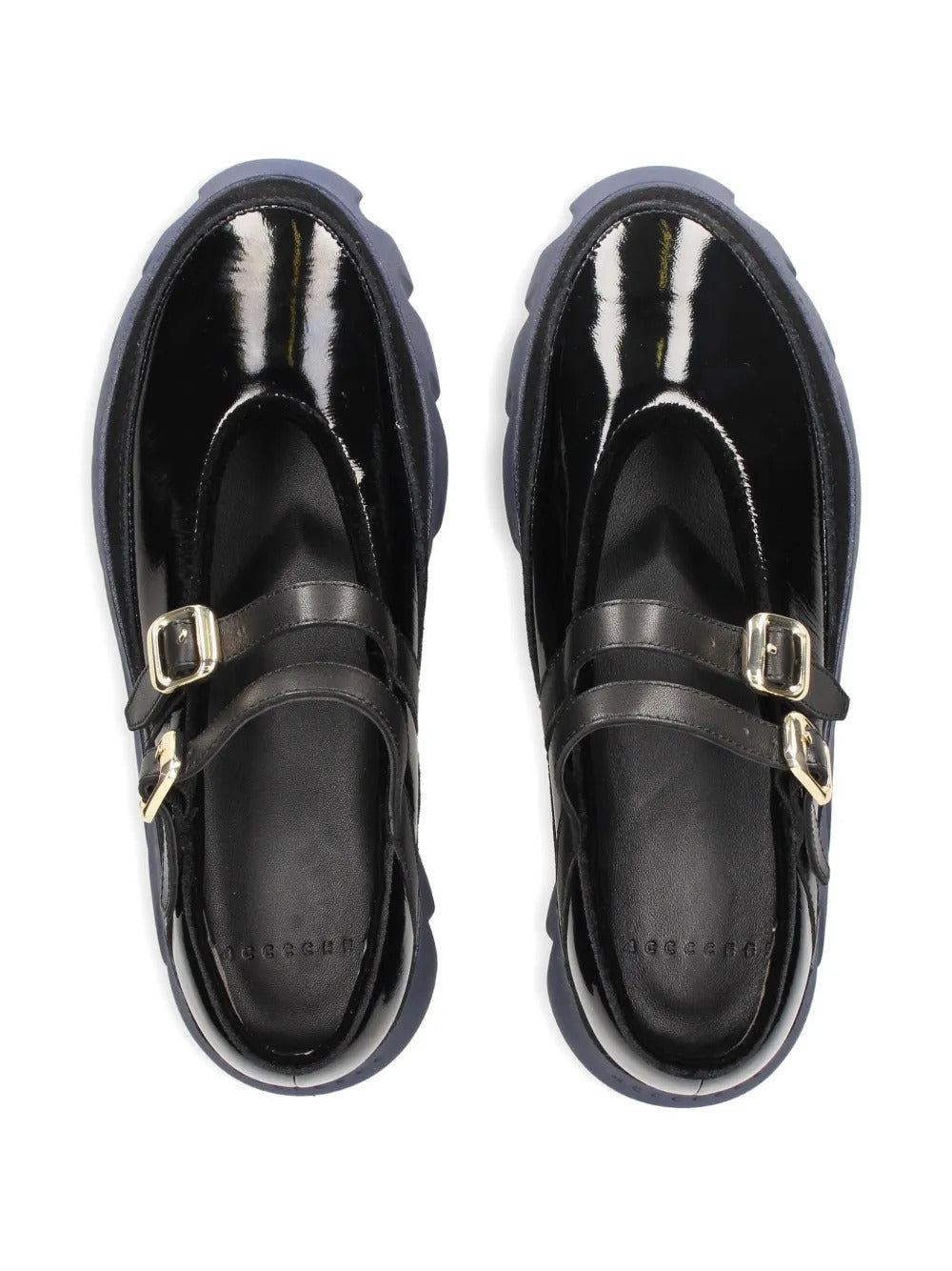 4CCCCEES  double-buckle leather flat pumps