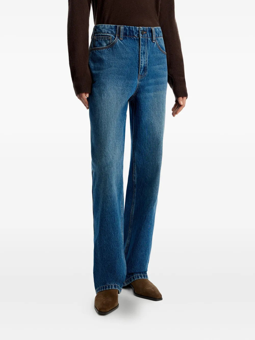 12 STOREEZ  312 leather-patch jeans