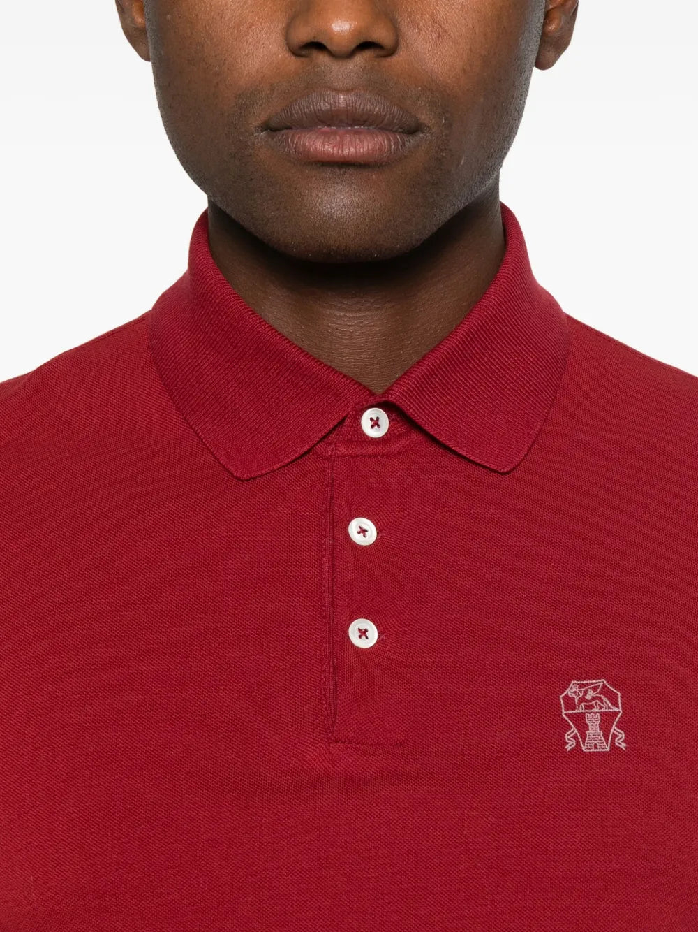 Brunello Cucinelli logo-embroidered polo shirt