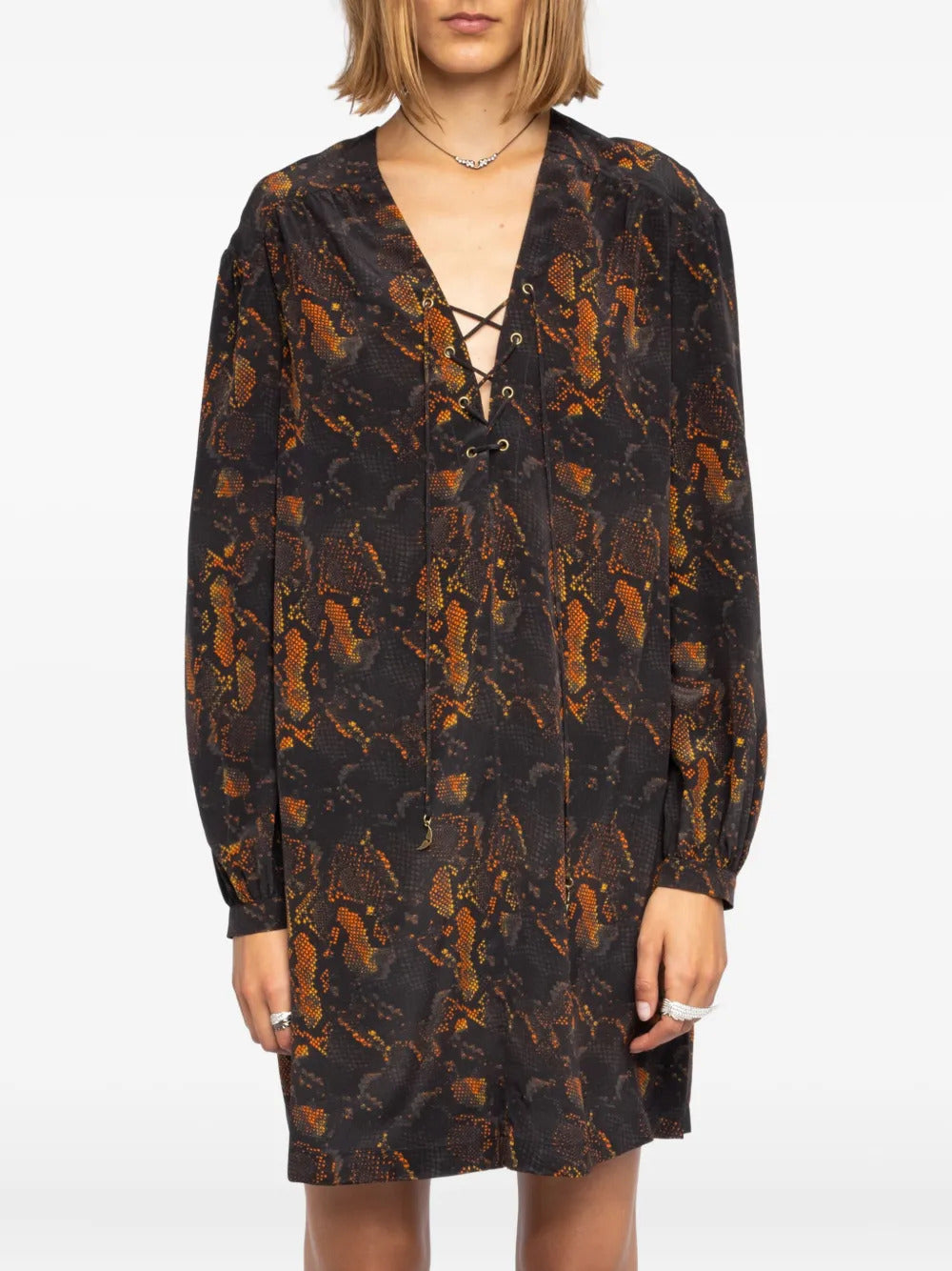 Zadig&Voltaire  Ramela lace-up python dress