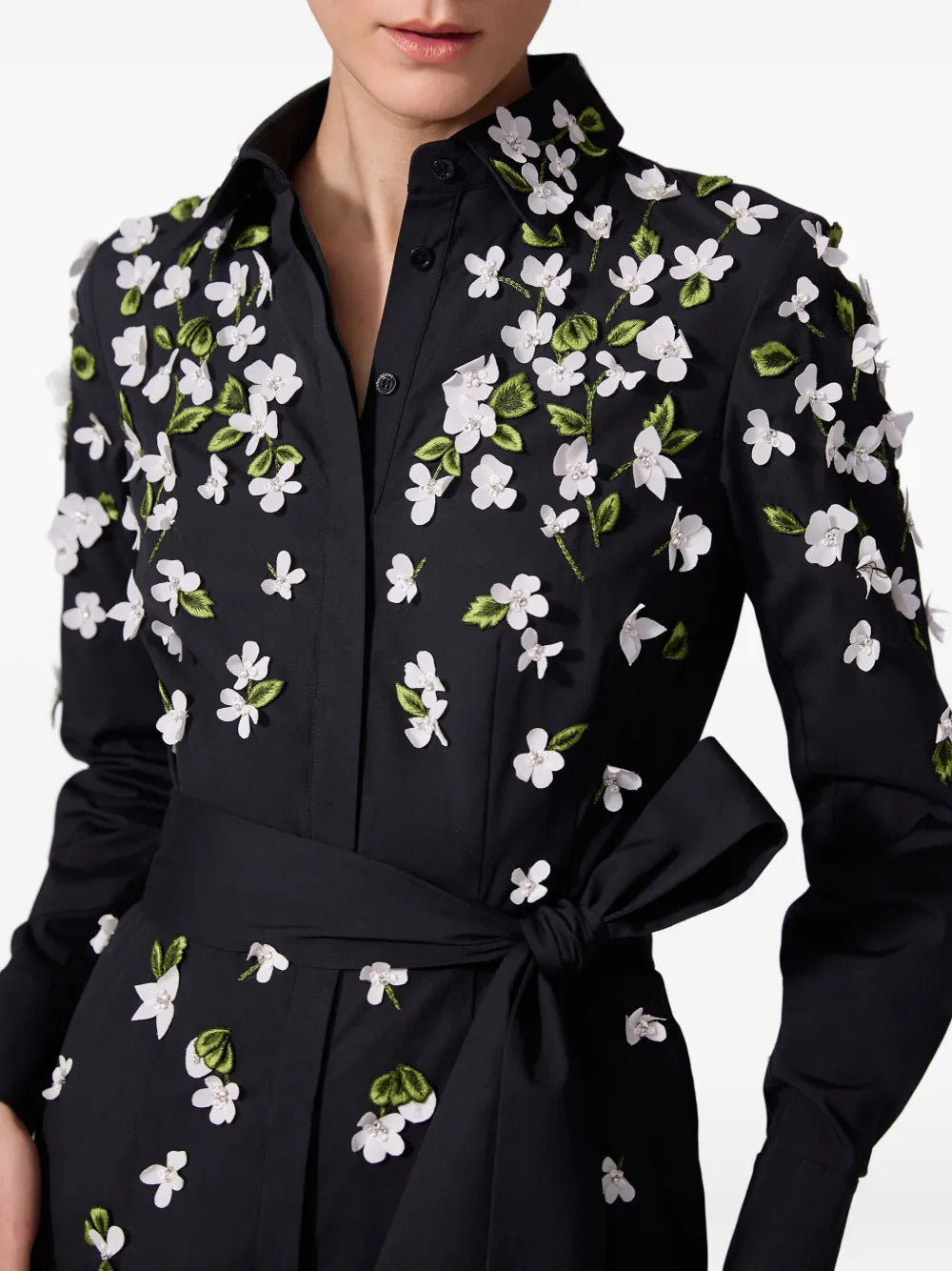 Carolina Herrera  floral-embroidered midi dress
