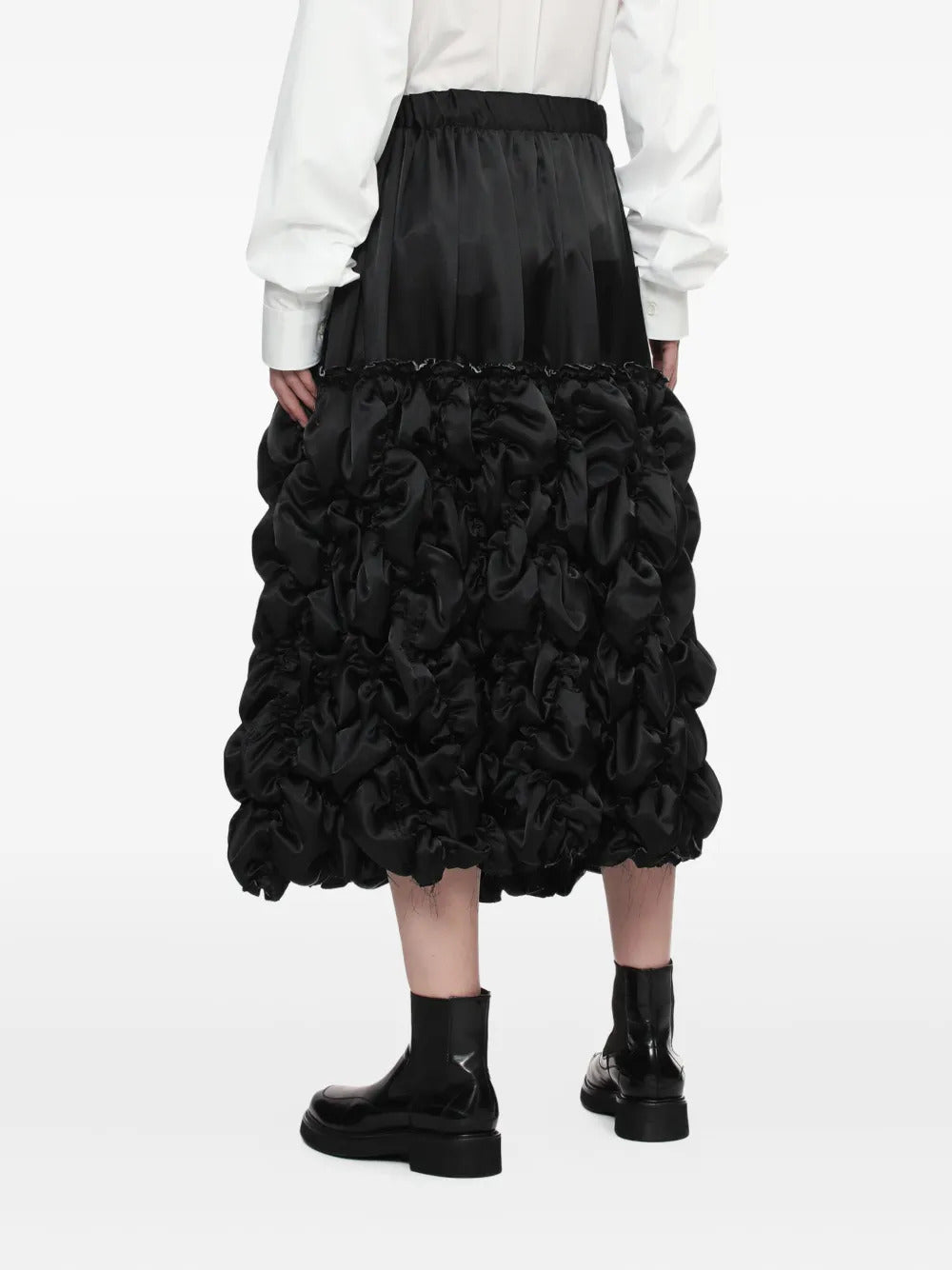 Black Comme Des Garçons ruffled mid skirt