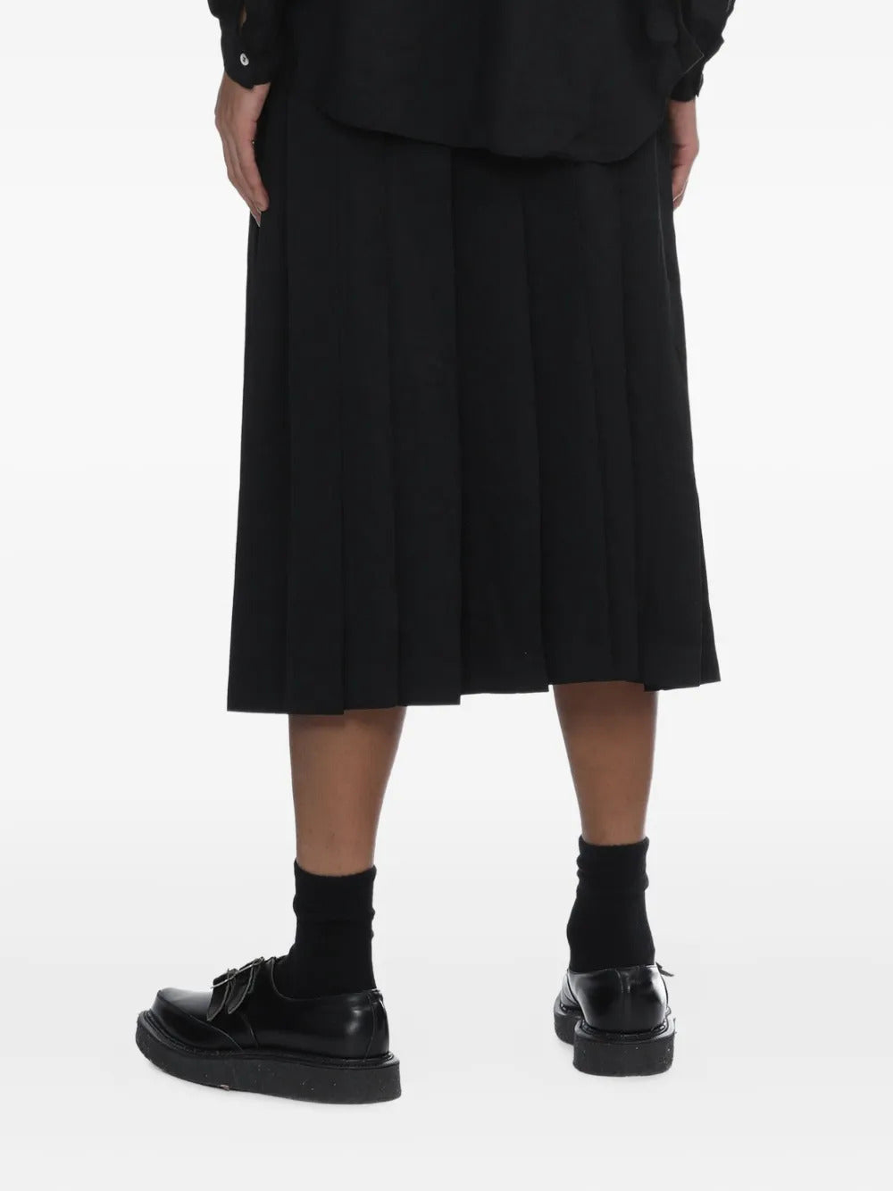 Black Comme Des Garçons  pleated midi skirt
