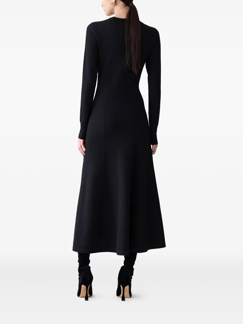 Carolina Herrera  chrysanthemum-embroidered knit midi dress