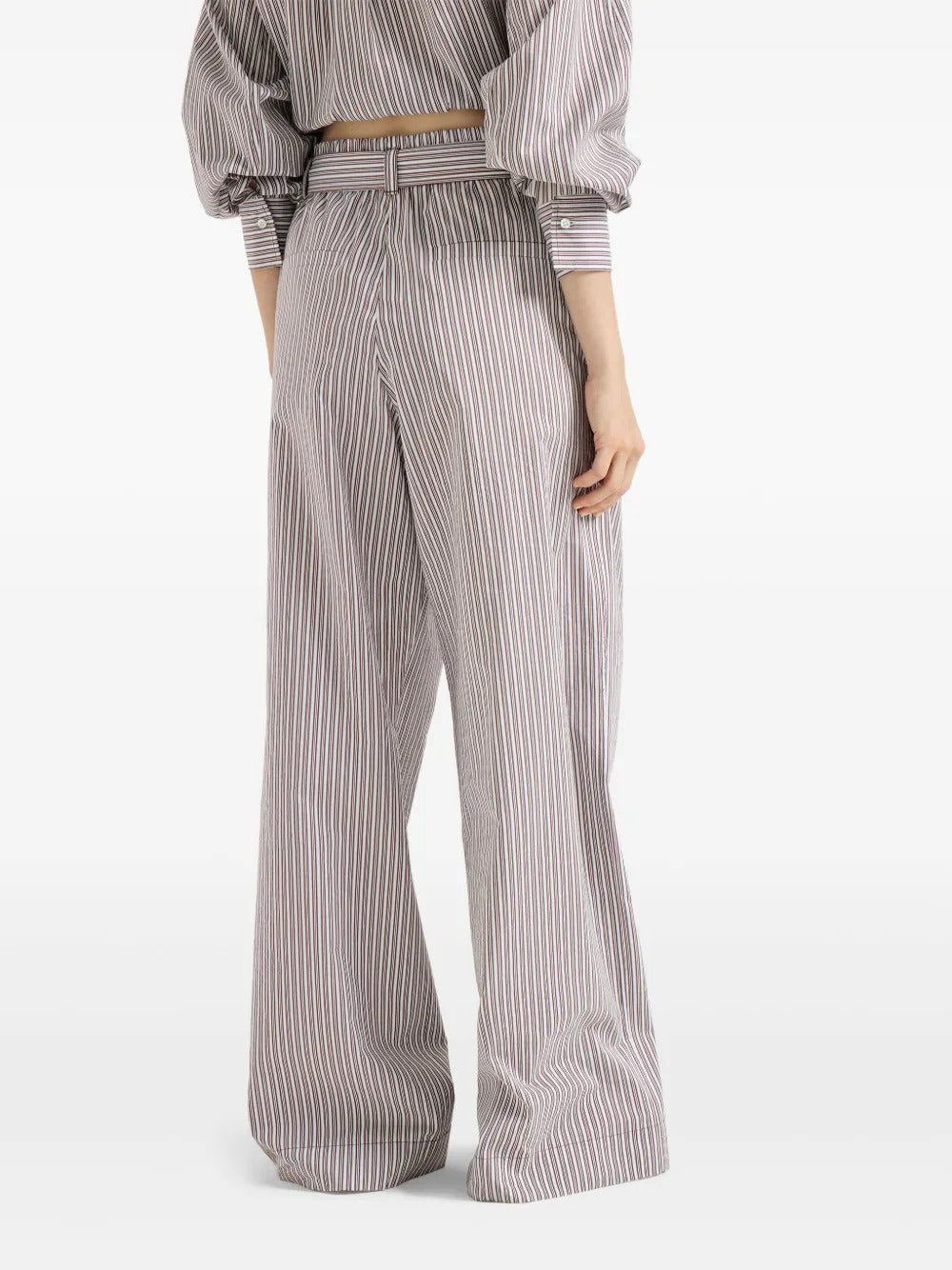 Brunello Cucinelli  striped belted trousers