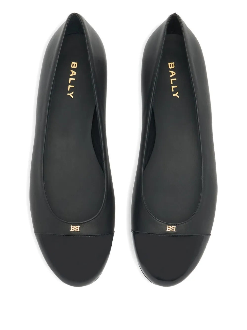 Bally toe-cap b-chain leather ballet flat