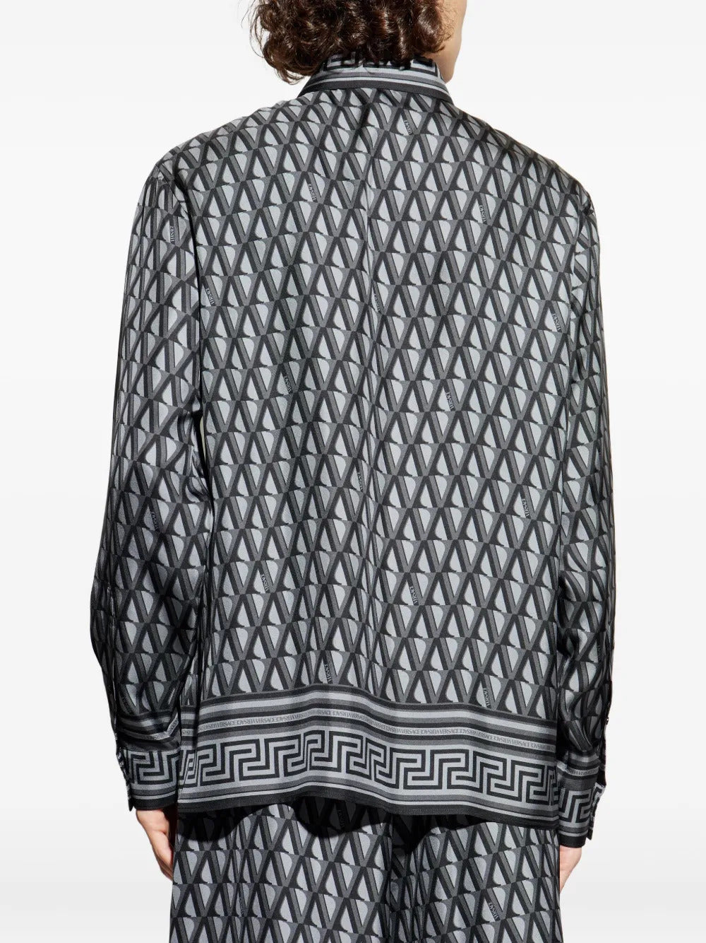 Versace  geometric-pattern silk shirt